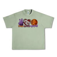 Oil Green Peace love Basketball Urban Heavy Tee - HowdyJamesFarm