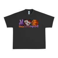 Pigment Black Peace love Basketball Urban Heavy Tee - HowdyJamesFarm