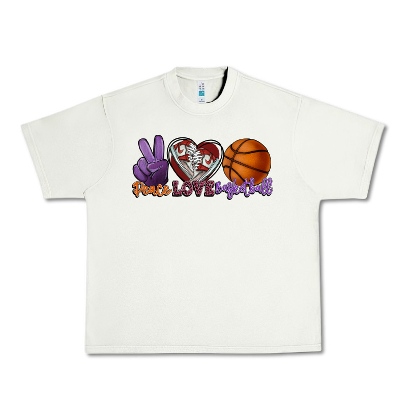 Peace Love Basketball Urban Heavy Tee by HowdyJamesFarm | Teevron