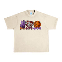 Sandshell Peace love Basketball Urban Heavy Tee - HowdyJamesFarm