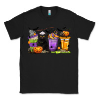 Black Halloween Cat Coffee Cups Classic Tee - texasbilliewilder