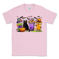 Bubblegum Pink Halloween Cat Coffee Cups Classic Tee - texasbilliewilder