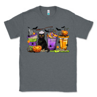 Charcoal Heather Halloween Cat Coffee Cups Classic Tee - texasbilliewilder
