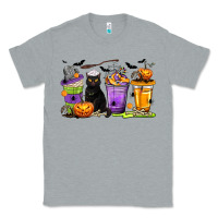 Heather Grey Halloween Cat Coffee Cups Classic Tee - texasbilliewilder
