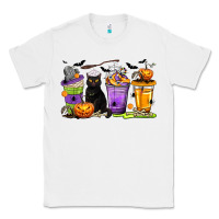 White Halloween Cat Coffee Cups Classic Tee - texasbilliewilder