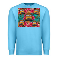 Ocean Blue school bus leopard cowhide Premium Sweatshirt - Artiststas