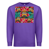 Purple school bus leopard cowhide Premium Sweatshirt - Artiststas