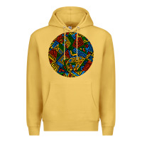 Antique Gold african fabric pattern round earrings 3 Premium Hoodie - BundleAndBundleShop