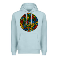 Blue Mist african fabric pattern round earrings 3 Premium Hoodie - BundleAndBundleShop