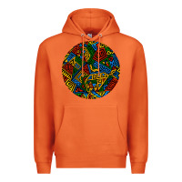 Carrot african fabric pattern round earrings 3 Premium Hoodie - BundleAndBundleShop