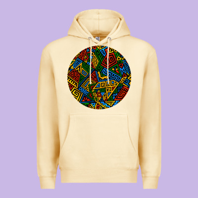 African Fabric Pattern Round Earrings 3 Premium Hoodie Designed By Bundleandbundleshop