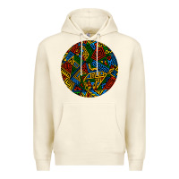 Sandshell african fabric pattern round earrings 3 Premium Hoodie - BundleAndBundleShop