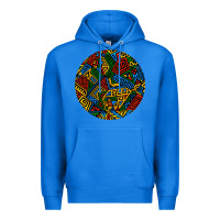 True Royal african fabric pattern round earrings 3 Premium Hoodie - BundleAndBundleShop