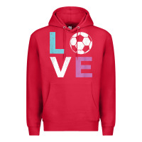 Cardinal Soccer Gift for Girls Women I Love Soccer Vintage Premium Hoodie - minhPixels