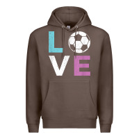 Coffee Soccer Gift for Girls Women I Love Soccer Vintage Premium Hoodie - minhPixels