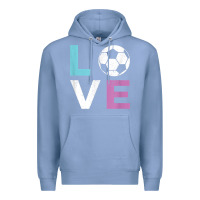 Colony Blue Soccer Gift for Girls Women I Love Soccer Vintage Premium Hoodie - minhPixels