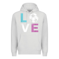 Dove Grey Soccer Gift for Girls Women I Love Soccer Vintage Premium Hoodie - minhPixels