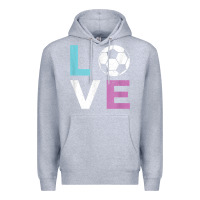 Heather Grey Soccer Gift for Girls Women I Love Soccer Vintage Premium Hoodie - minhPixels