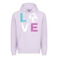 Lilac Soccer Gift for Girls Women I Love Soccer Vintage Premium Hoodie - minhPixels
