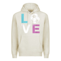 Oatmeal Heather Soccer Gift for Girls Women I Love Soccer Vintage Premium Hoodie - minhPixels