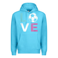 Ocean Blue Soccer Gift for Girls Women I Love Soccer Vintage Premium Hoodie - minhPixels