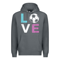Rock Soccer Gift for Girls Women I Love Soccer Vintage Premium Hoodie - minhPixels