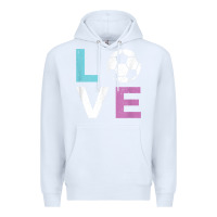 White Soccer Gift for Girls Women I Love Soccer Vintage Premium Hoodie - minhPixels