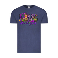 Vintage Denim Love Mardi Gras with gnome Vintage Tee - HowdyJamesFarm