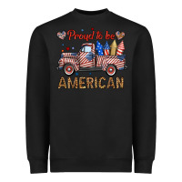 Black proud to be american truck Heavyweight Sweatshirt - BundleAndBundleShop