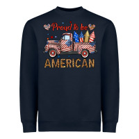 Navy proud to be american truck Heavyweight Sweatshirt - BundleAndBundleShop