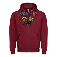 Burgundy nonnie of both Zipper Hoodie - CowhideDigitalArt