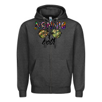 Charcoal Heather nonnie of both Zipper Hoodie - CowhideDigitalArt