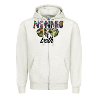 Oatmeal Heather nonnie of both Zipper Hoodie - CowhideDigitalArt
