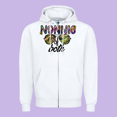 Nonnie Of Both Zipper Hoodie Designed By Cowhidedigitalart