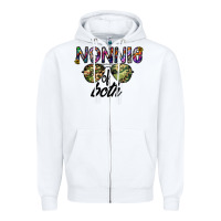 White nonnie of both Zipper Hoodie - CowhideDigitalArt