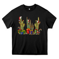 Black Christmas Cactus Heavy Core Tee - LillyAllenDesigns