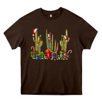 Chocolate Brown Christmas Cactus Heavy Core Tee - LillyAllenDesigns