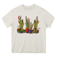 Cream Christmas Cactus Heavy Core Tee - LillyAllenDesigns