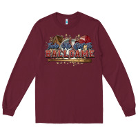 Burgundy Take me out to ball game baseball Long Sleeve Tee - HowdyJamesFarm