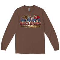 Chestnut Take me out to ball game baseball Long Sleeve Tee - HowdyJamesFarm