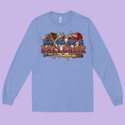 Take Me Out To Ball Game Baseball Long Sleeve Tee Designed By Howdyjamesfarm