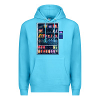 Ocean Blue Funny Costumes for Halloween Vending Machine Silvester Premium Hoodie - minhPixels