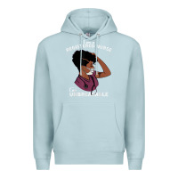 Blue Mist Registered Nurse Gift Phenomenal Black Nurse Nursing Student Premium Hoodie - minhPixels