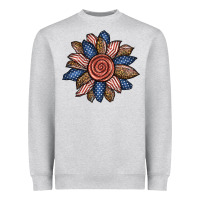 Heather Grey american sunflower Heavyweight Sweatshirt - BundleAndBundleShop