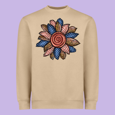 American Sunflower Heavyweight Sweatshirt Designed By Bundleandbundleshop