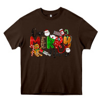 Chocolate Brown One Merry Nurse Heavy Core Tee - LillyAllenDesigns