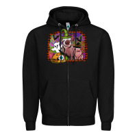 Black halloween pigs Zipper Hoodie - SublimationCraftShop