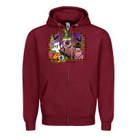 Burgundy halloween pigs Zipper Hoodie - SublimationCraftShop