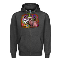 Charcoal Heather halloween pigs Zipper Hoodie - SublimationCraftShop