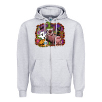 Heather Grey halloween pigs Zipper Hoodie - SublimationCraftShop